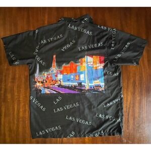 Men's Short Sleeve Button Up Shirt Pacific & Co. Las Vegas Strip Size XL  S196